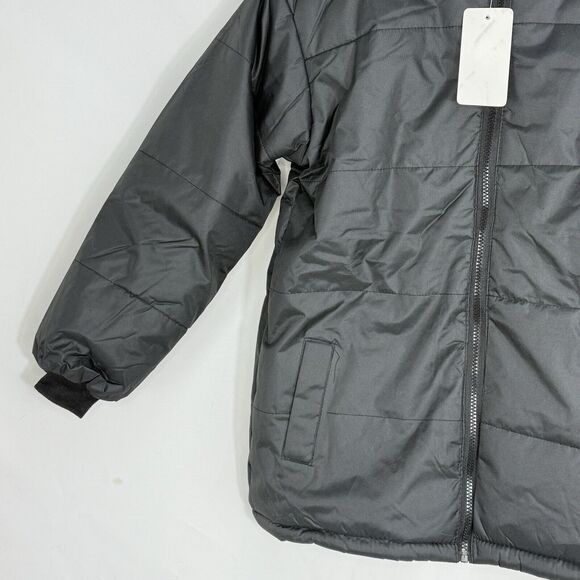 Revess Black Puffer Winter Coat Hooded Men Size L (14/16) NWT - Picture 9 of 16